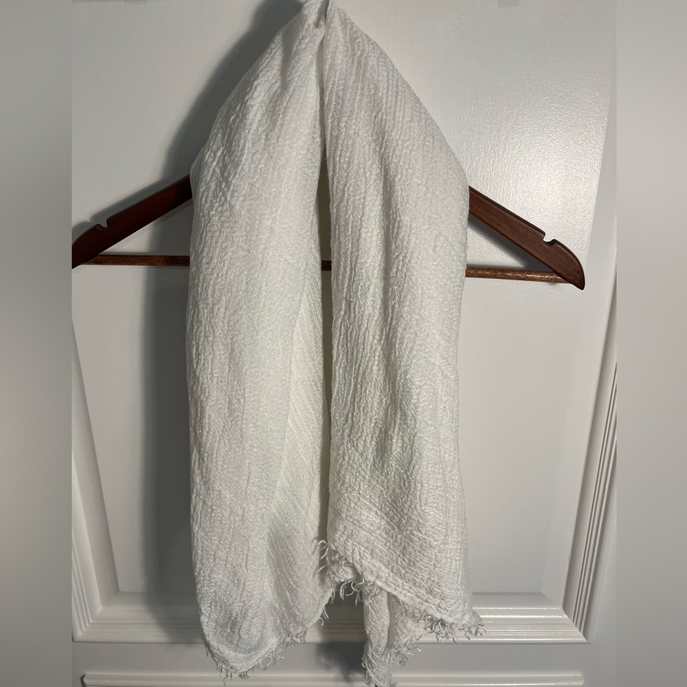 Pretty, Light-Weight, Gauzy White Tube Scarf